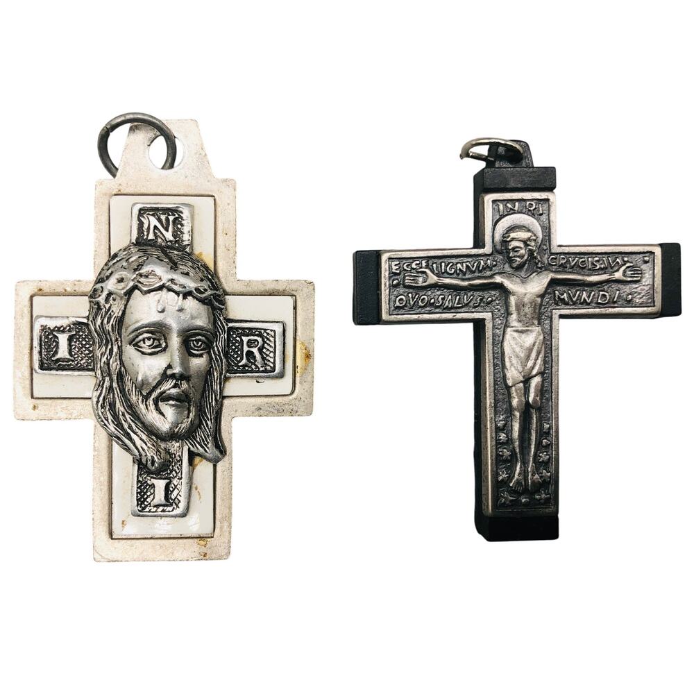 Two INRI necklace crosses